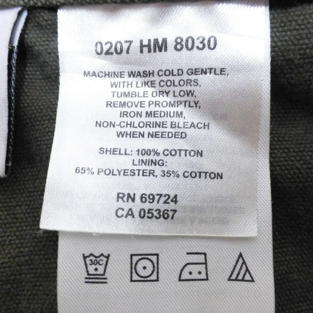 Columbia River Lodge Canvas Utility Pants Mens 38x30 Olive Green Cotton